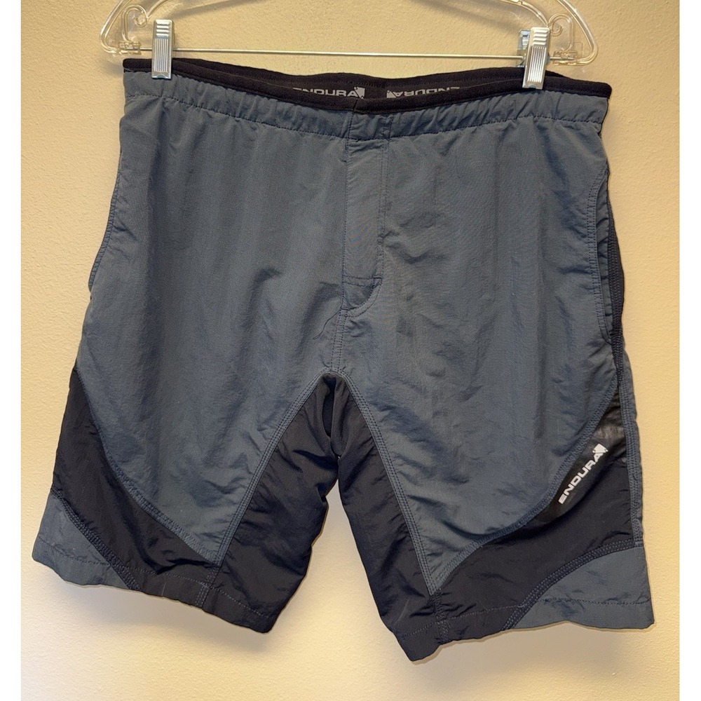 Endura Shorts Mens Med Black Gray Mountain Bike Cycling Ripstop Cargo Padded